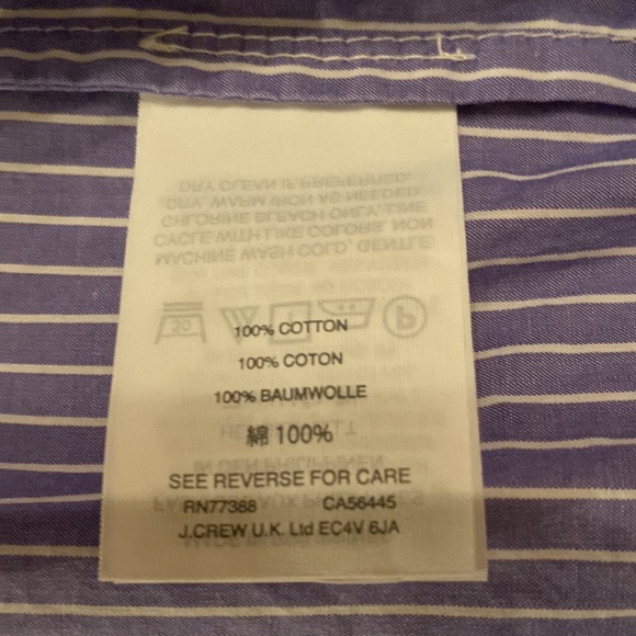 J.Crew Chambray Off The Shoulder Blue White Stripe  Blouse size 12T - Picture 5 of 7